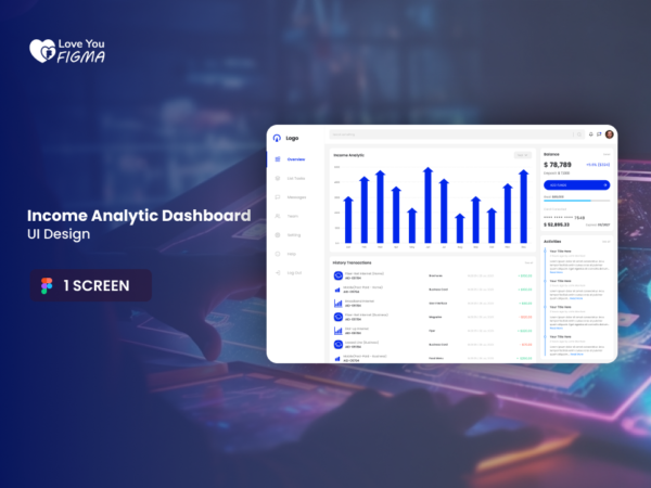 Income Analytic Dashboard Figma Design