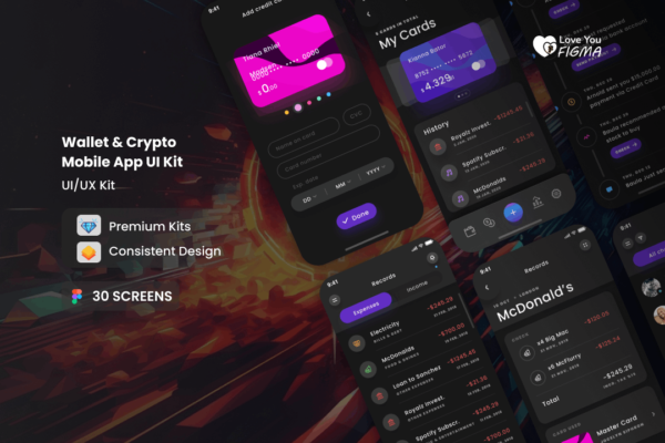 Wallet & Crypto Mobile App UI Kit